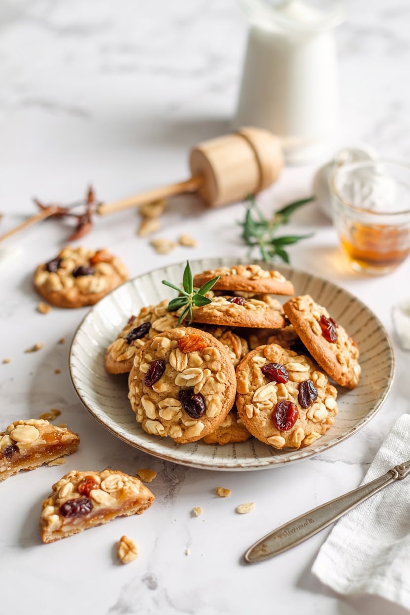 Honey Oatmeal Cookies with Dried Fruit and Nuts