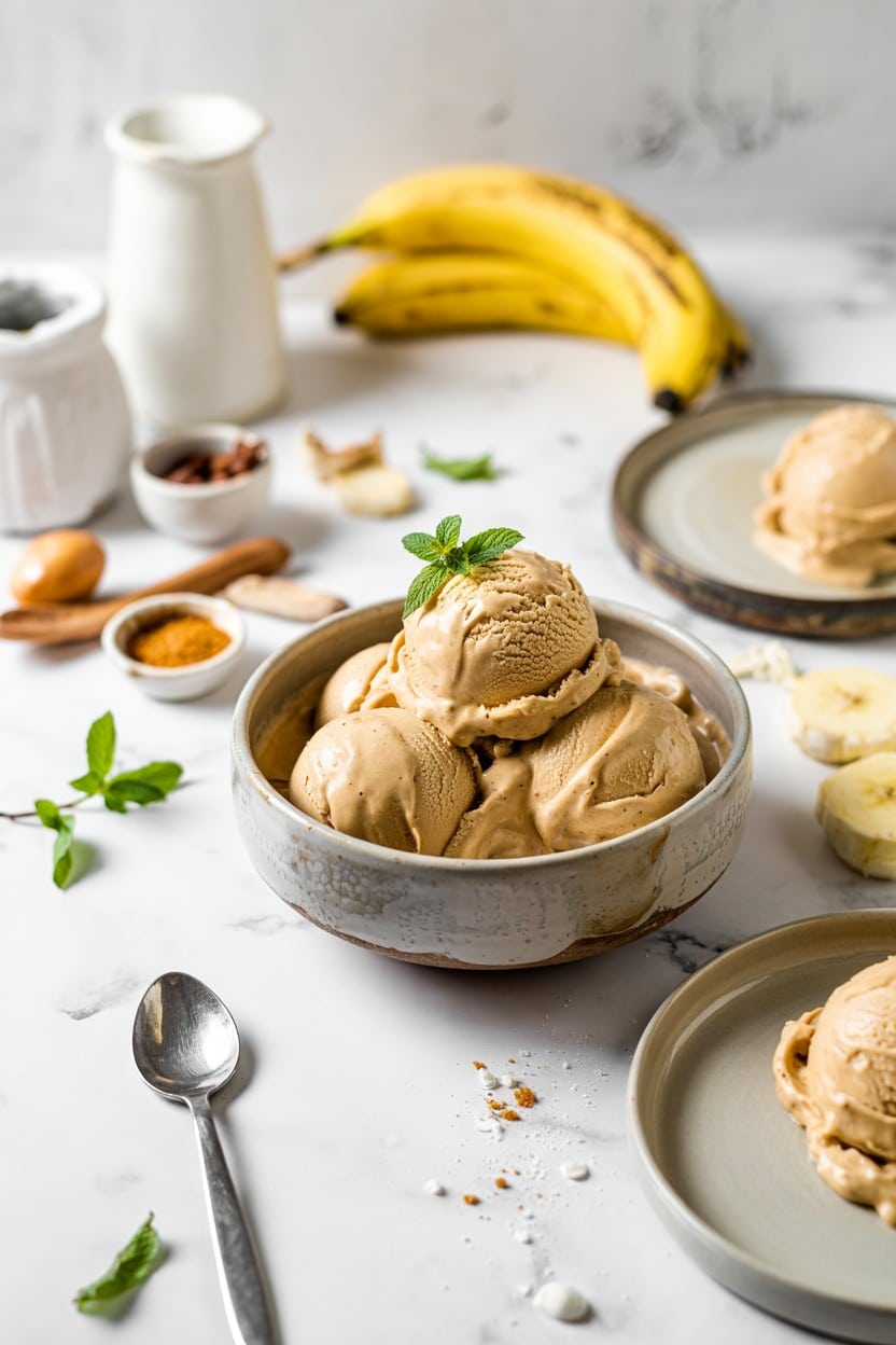 Peanut Butter Banana Ice Cream (No-Churn)