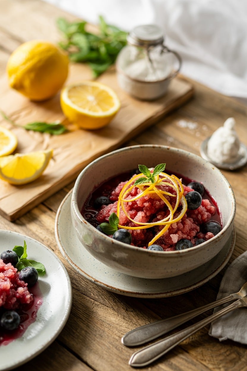 Lemon Blueberry Granita