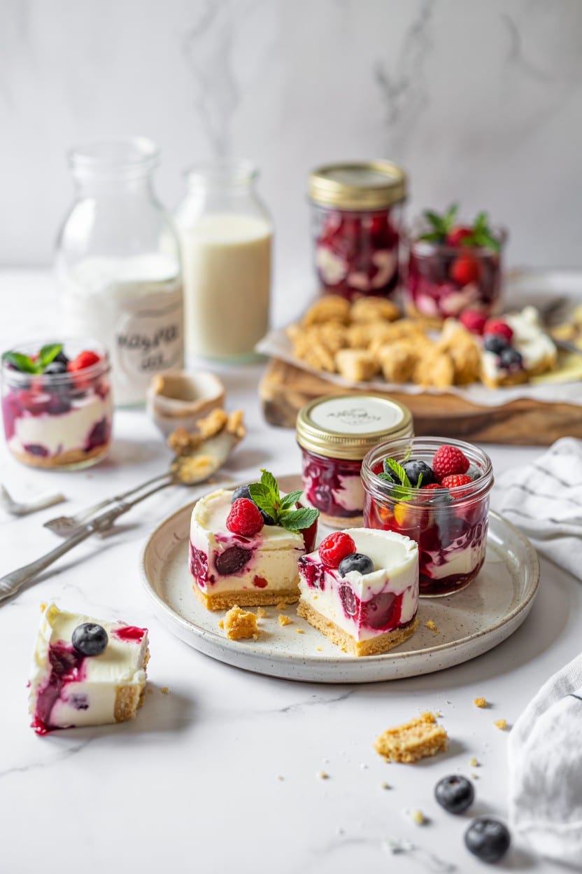 No-Bake Berry Cheesecake Jars