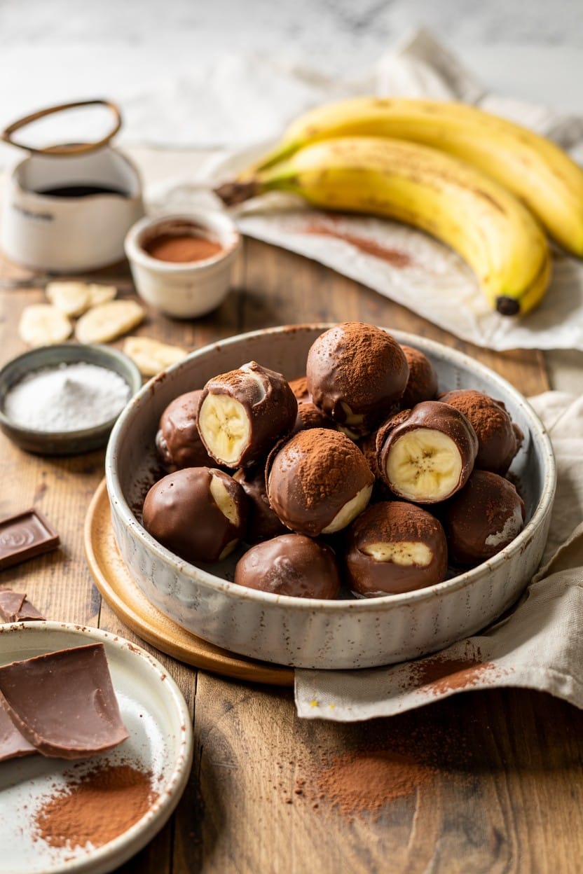 Frozen Banana Chocolate Bites