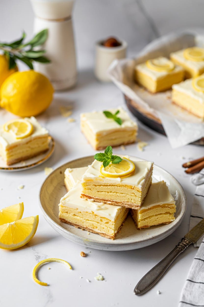 Lemon Icebox Cake Bars