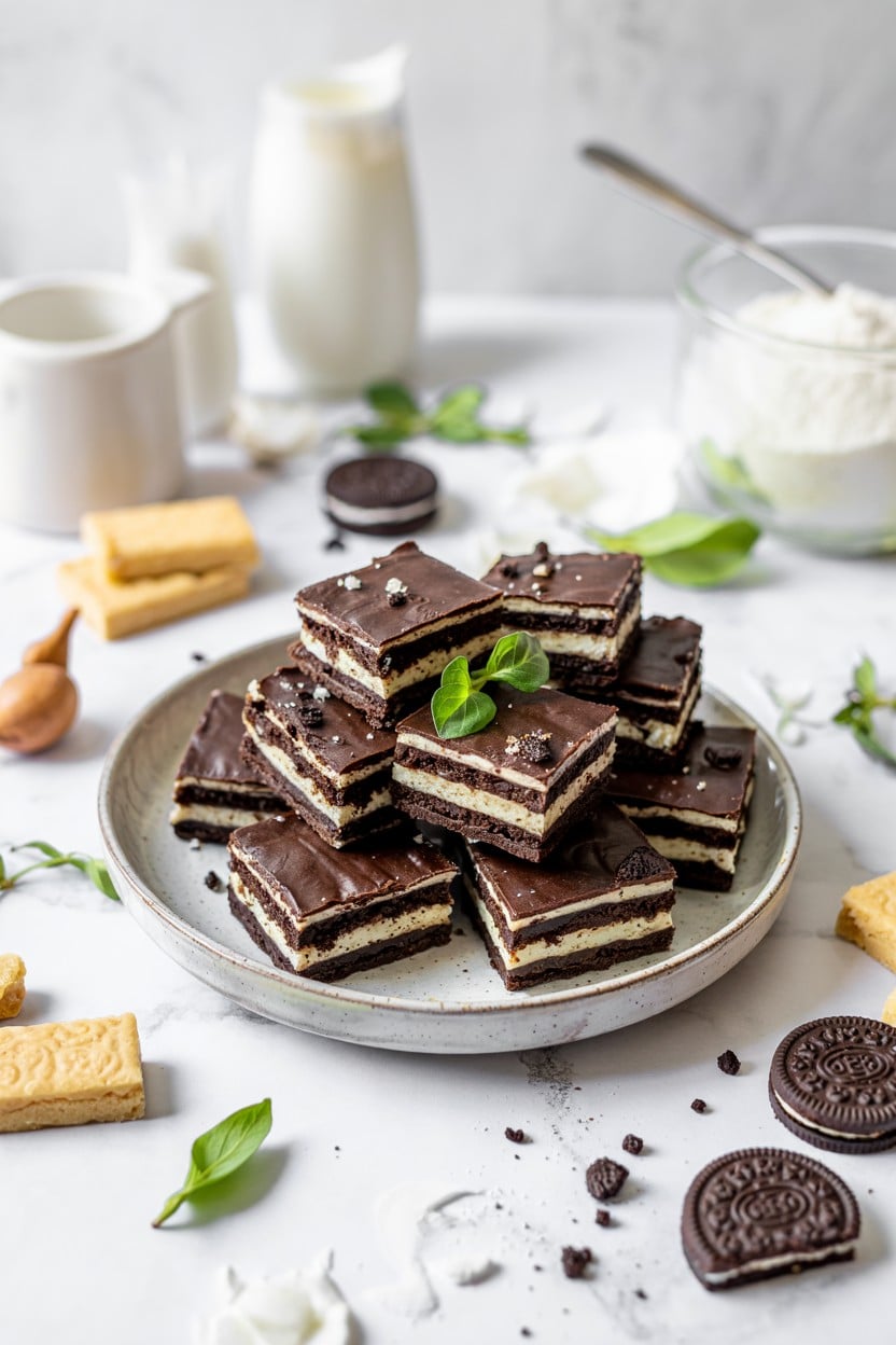 Oreo Cookie No-Bake Bars