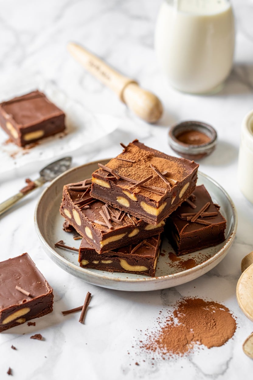 Chocolate Peanut Butter Swirl Brownie Bars