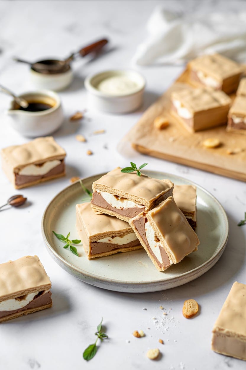 Coffee Ice Cream Sandwich Bars