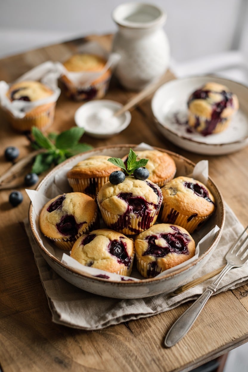 One-Bowl Blueberry Muffins