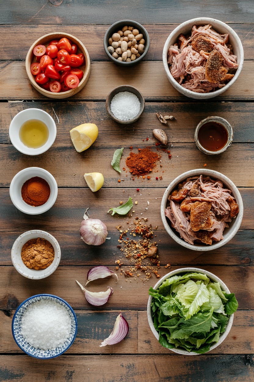 BBQ Pork Sandwich Salad - ingredients