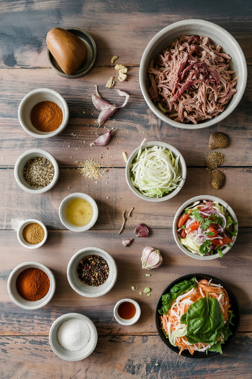 BBQ Pulled Pork Sandwich Salad - ingredients