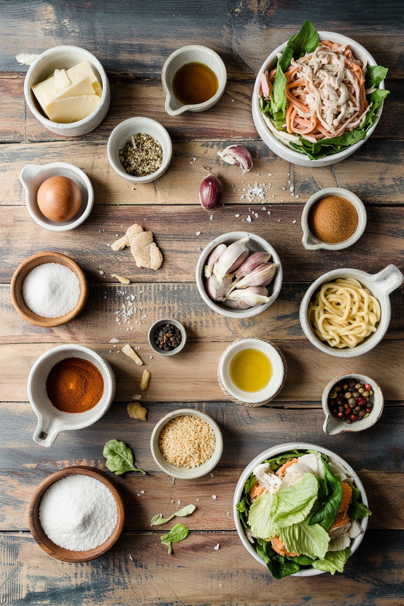 Chicken Alfredo Bake Salad - ingredients