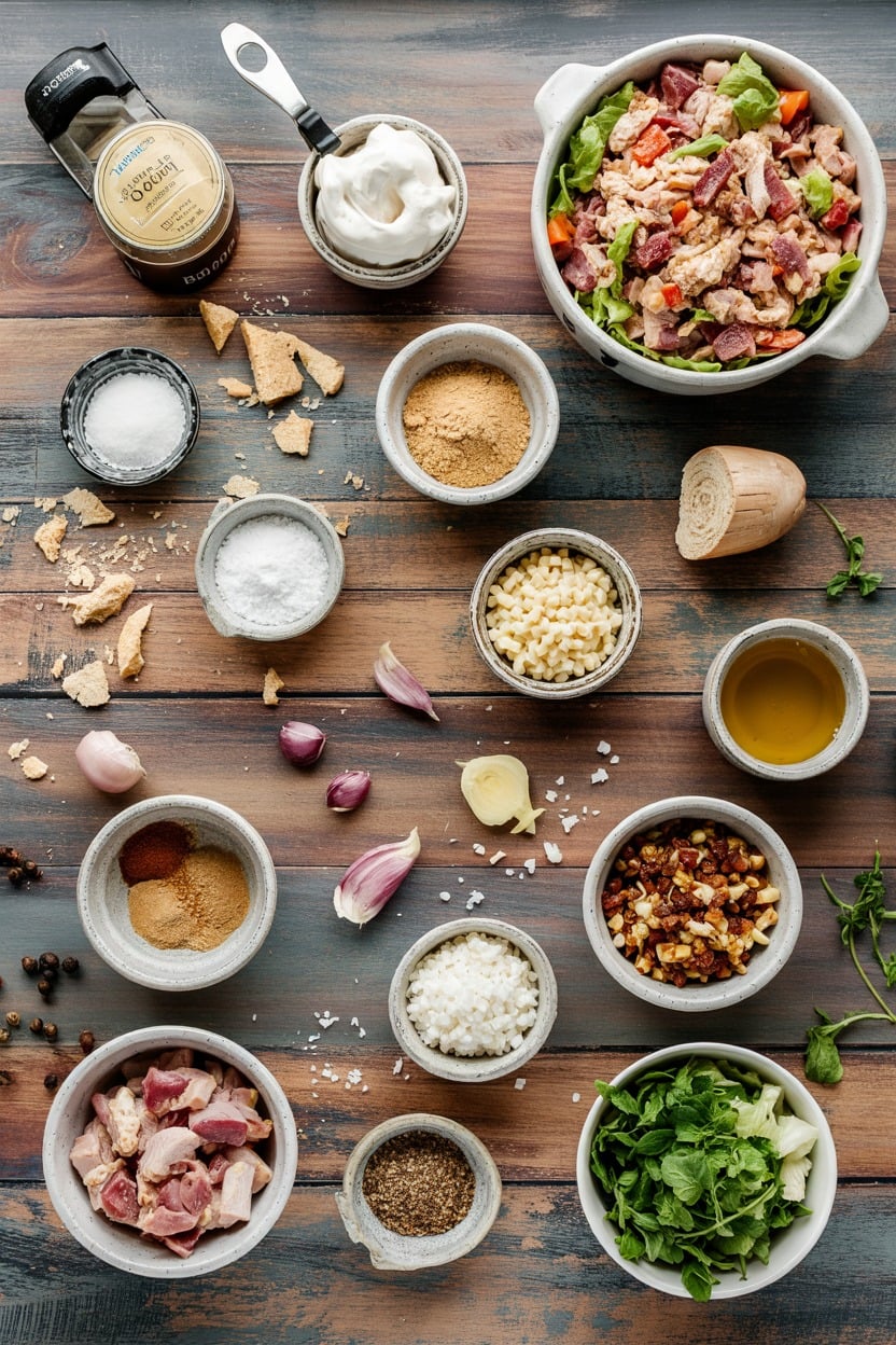 Chicken Bacon Ranch Casserole Salad - ingredients