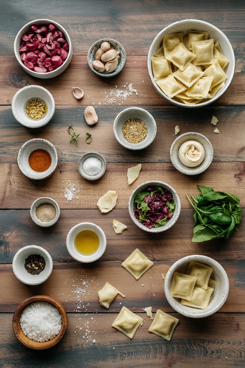 Crispy Baked Ravioli Salad - ingredients