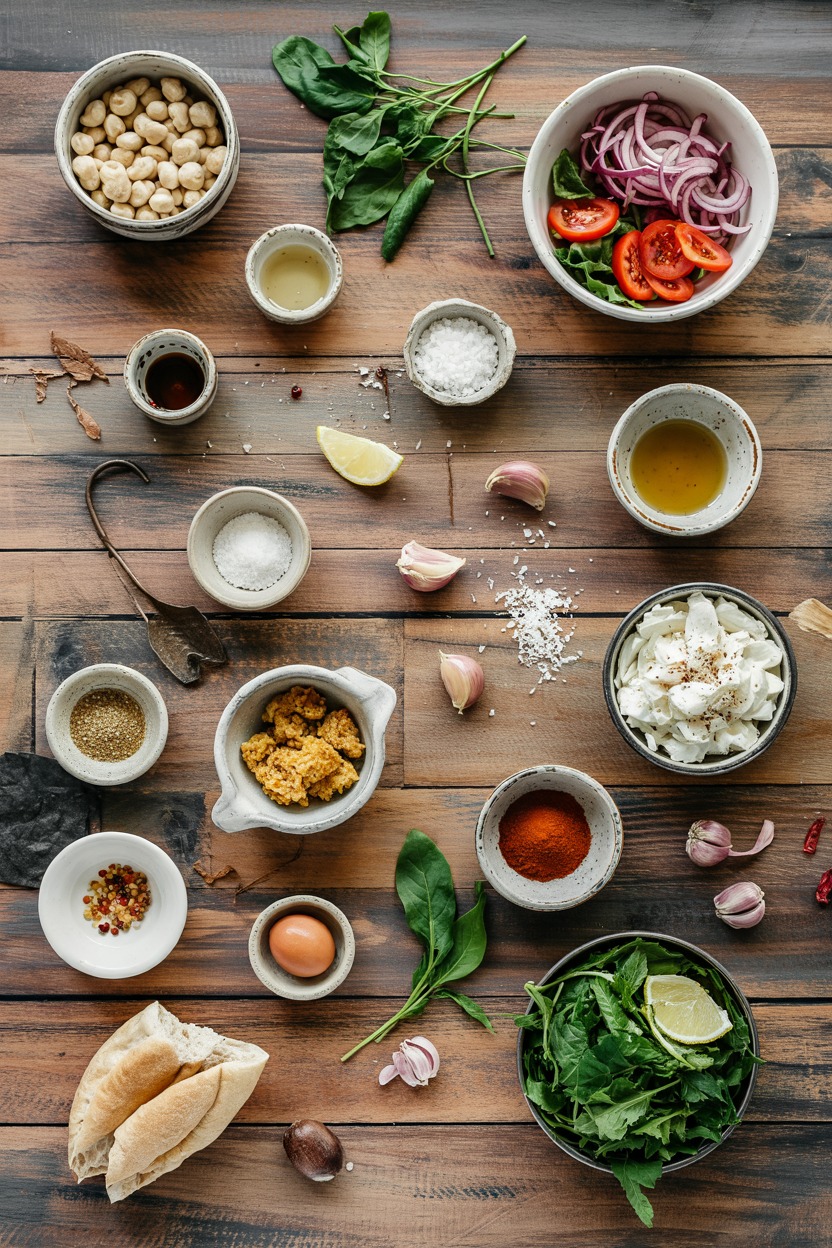Falafel Pita Salad - ingredients