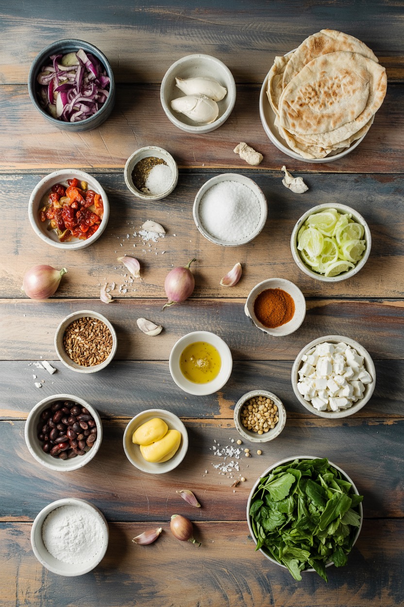 Greek Chicken Pitas Salad - ingredients