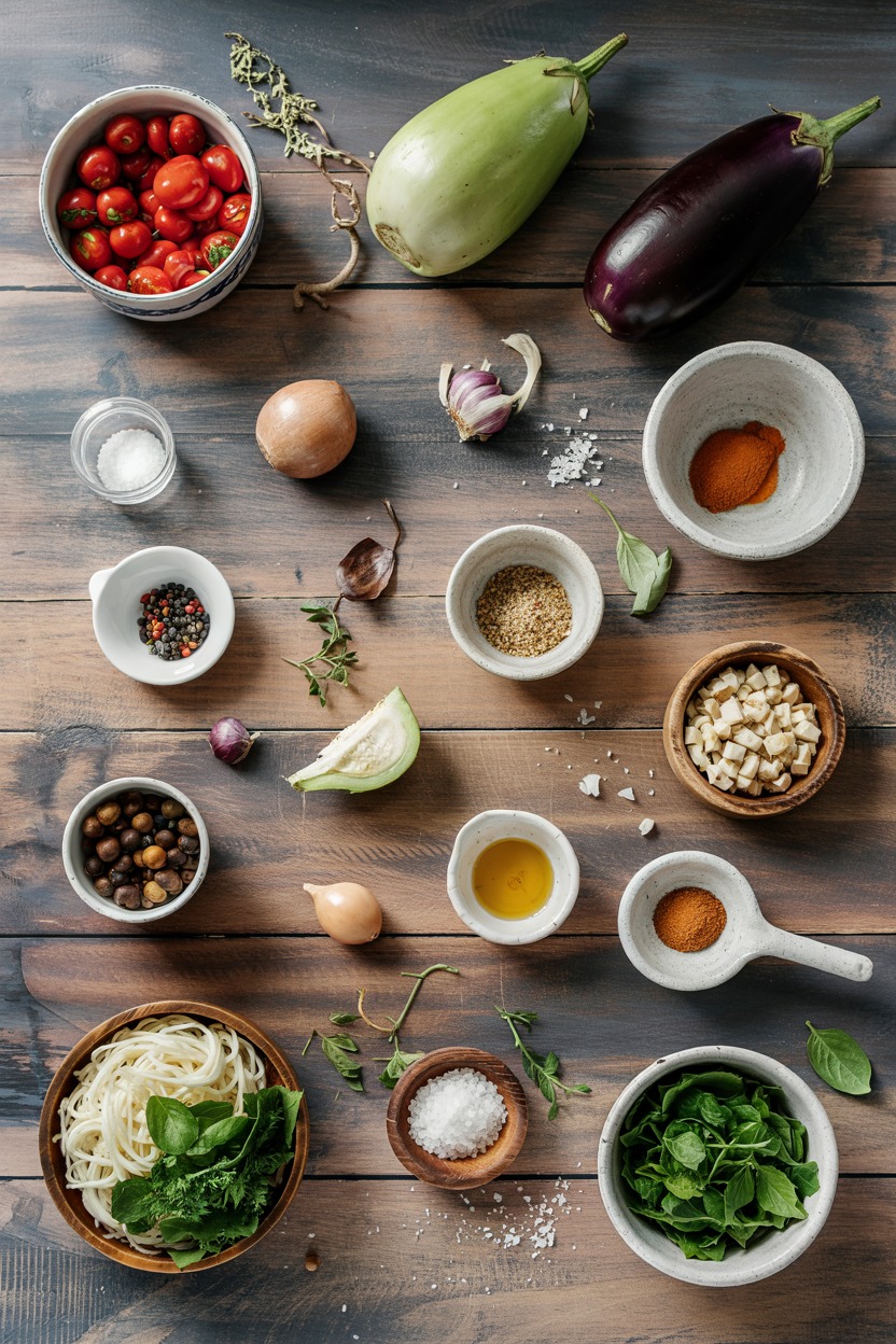 Grilled Eggplant Salad - ingredients
