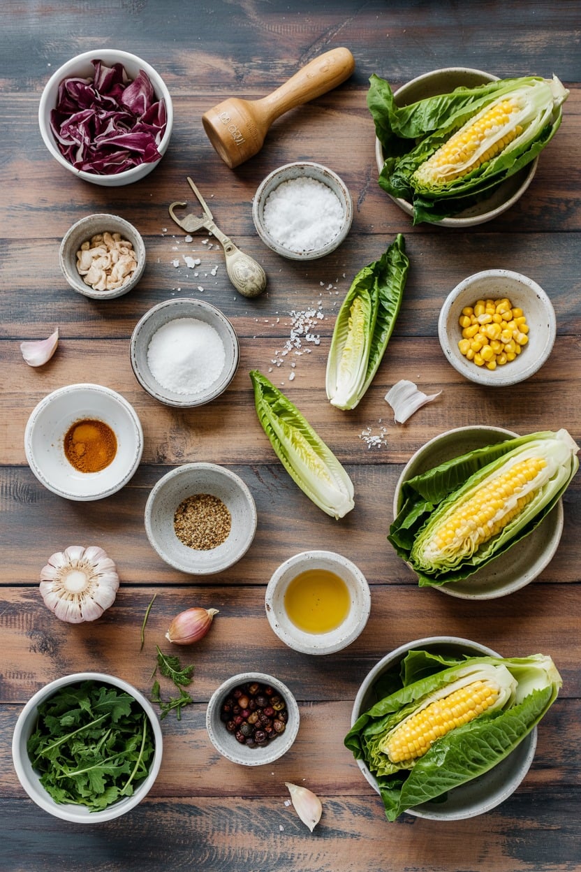Grilled Romaine & Corn Salad - ingredients