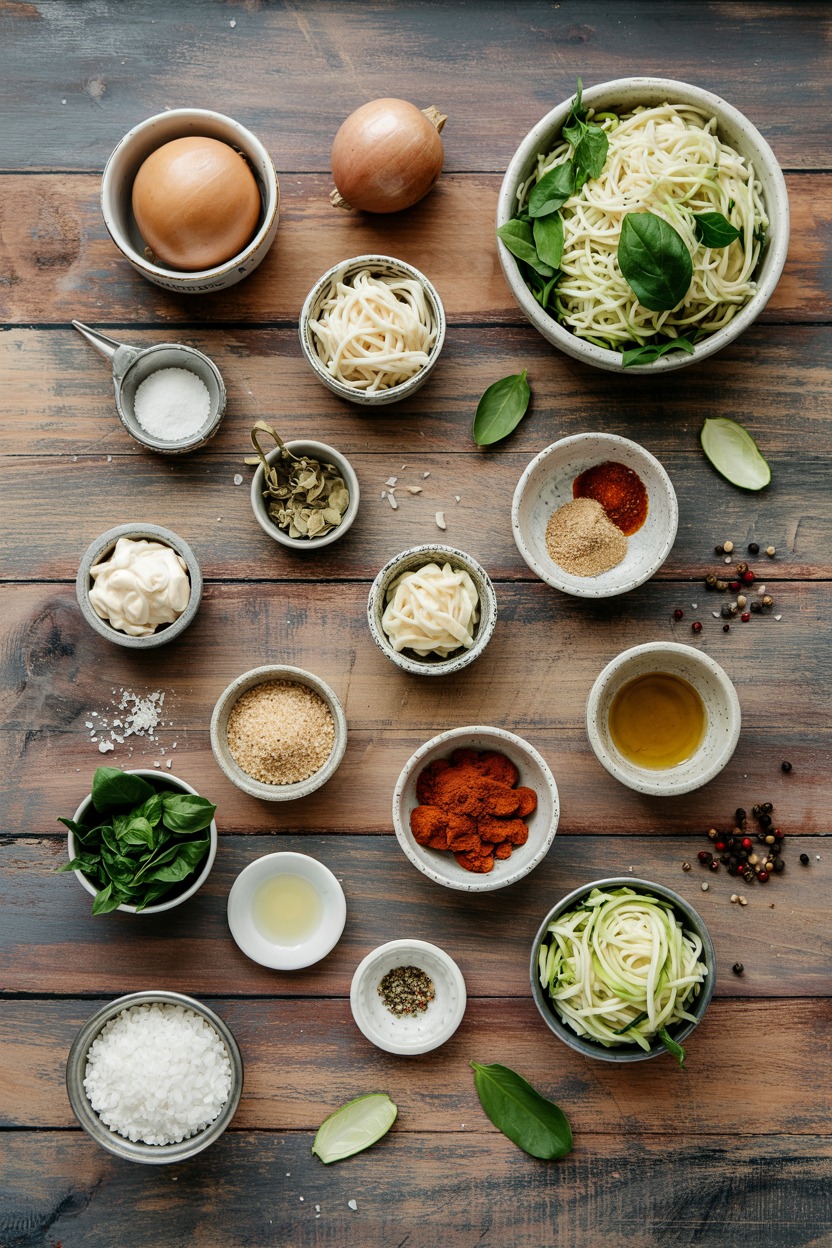 Lasagna-Stuffed Zucchini Salad - ingredients