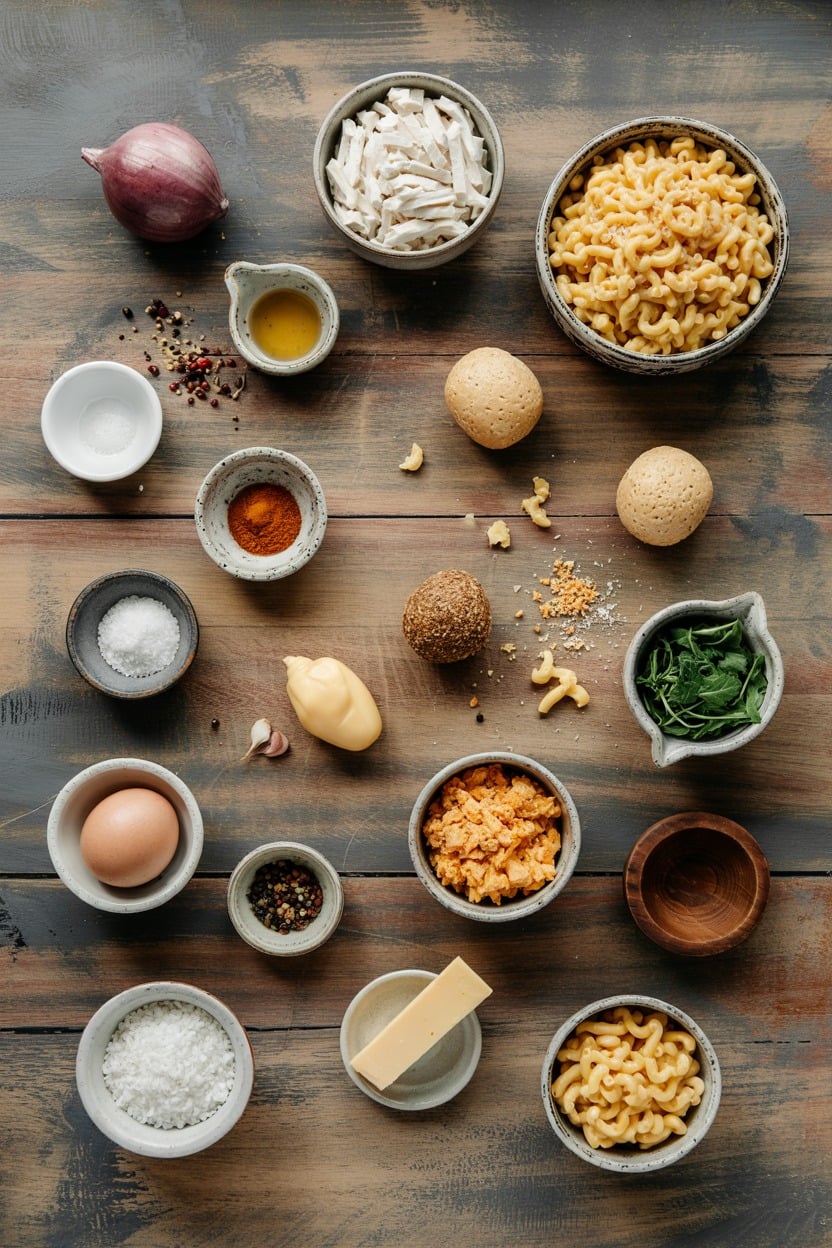 Mac and Cheese Balls Salad - ingredients