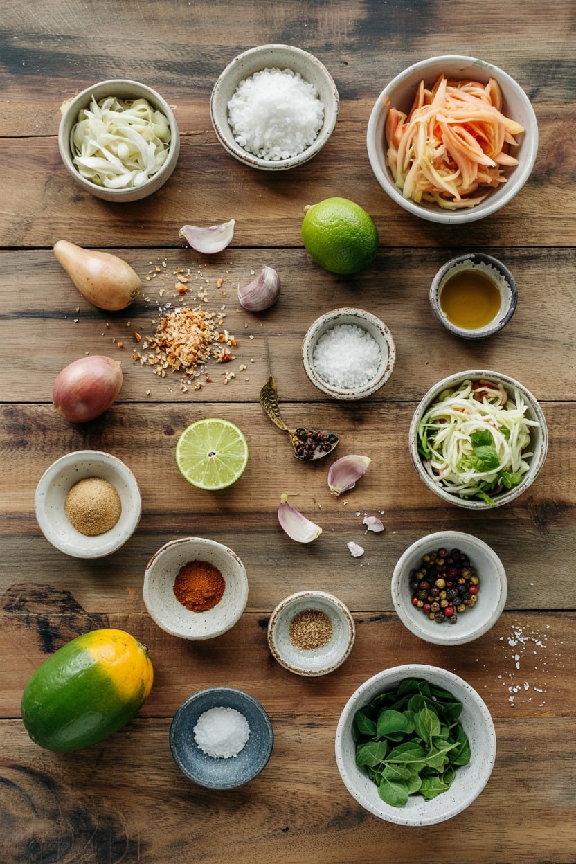 Papaya Lime Salad - ingredients