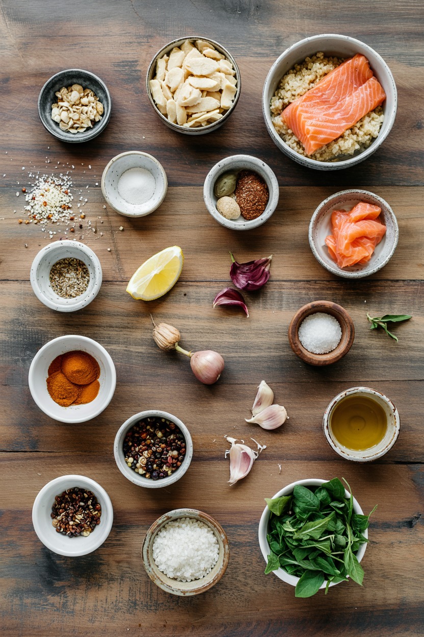 Salmon Quinoa Bowl - ingredients