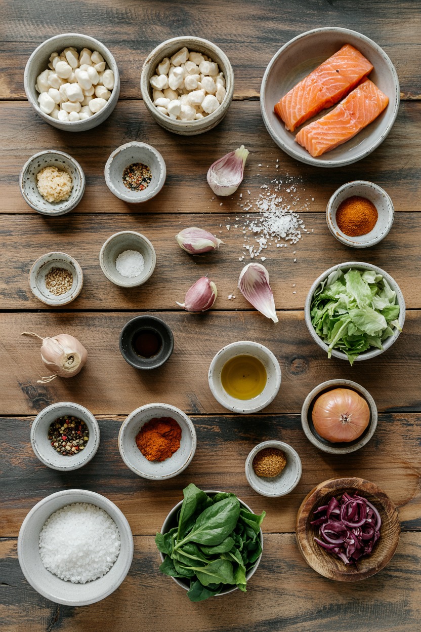 Seared Salmon Salad - ingredients