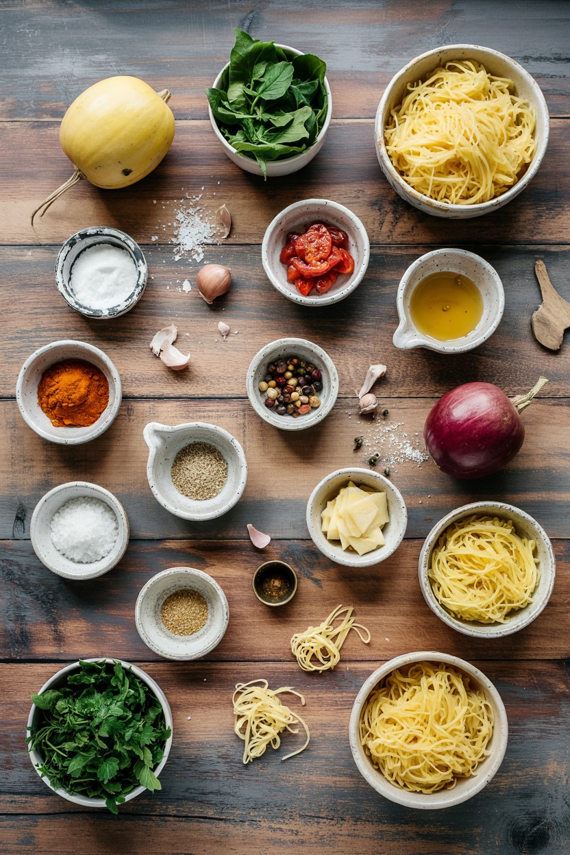 Spaghetti Squash Boats Salad - ingredients