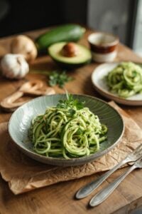 Spiralized Cucumber and Avocado Salad - feature