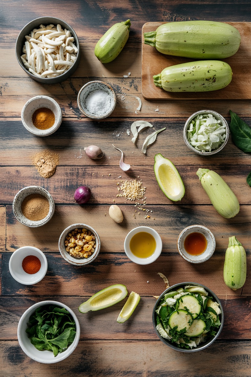 Stuffed Zucchini Boat Salad - ingredients