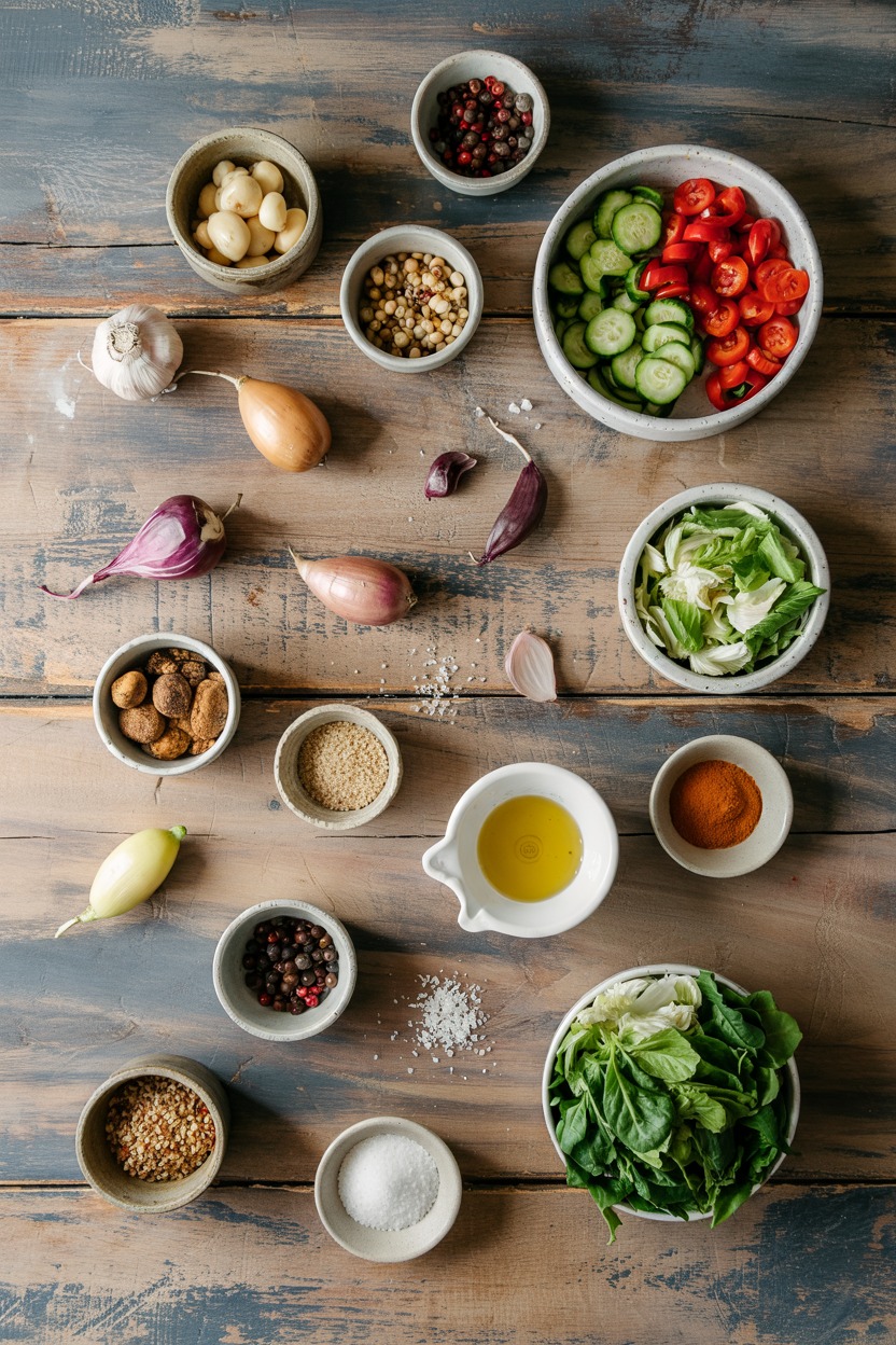 Warm Grilled Vegetable Salad - ingredients