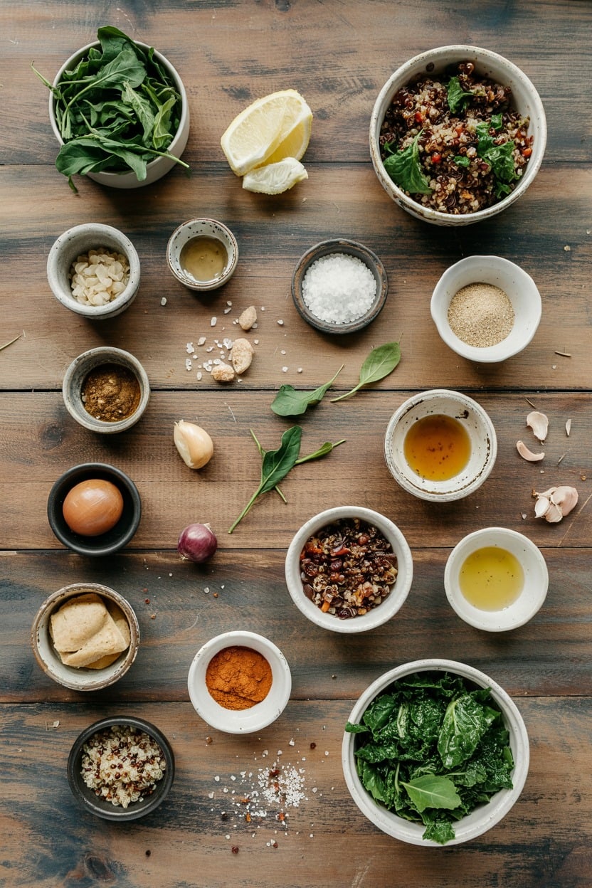Warm Kale & Quinoa Salad - ingredients