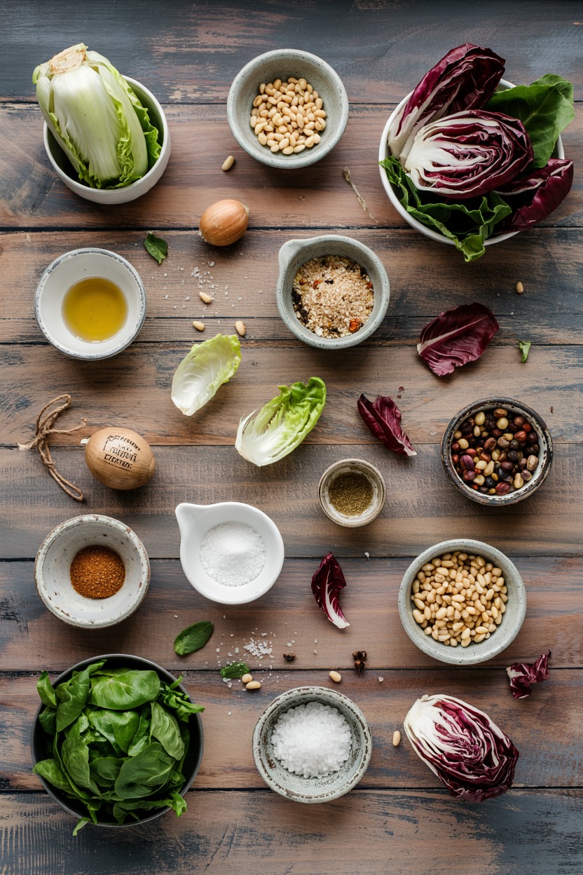 Radicchio and Pine Nut Salad - ingredients
