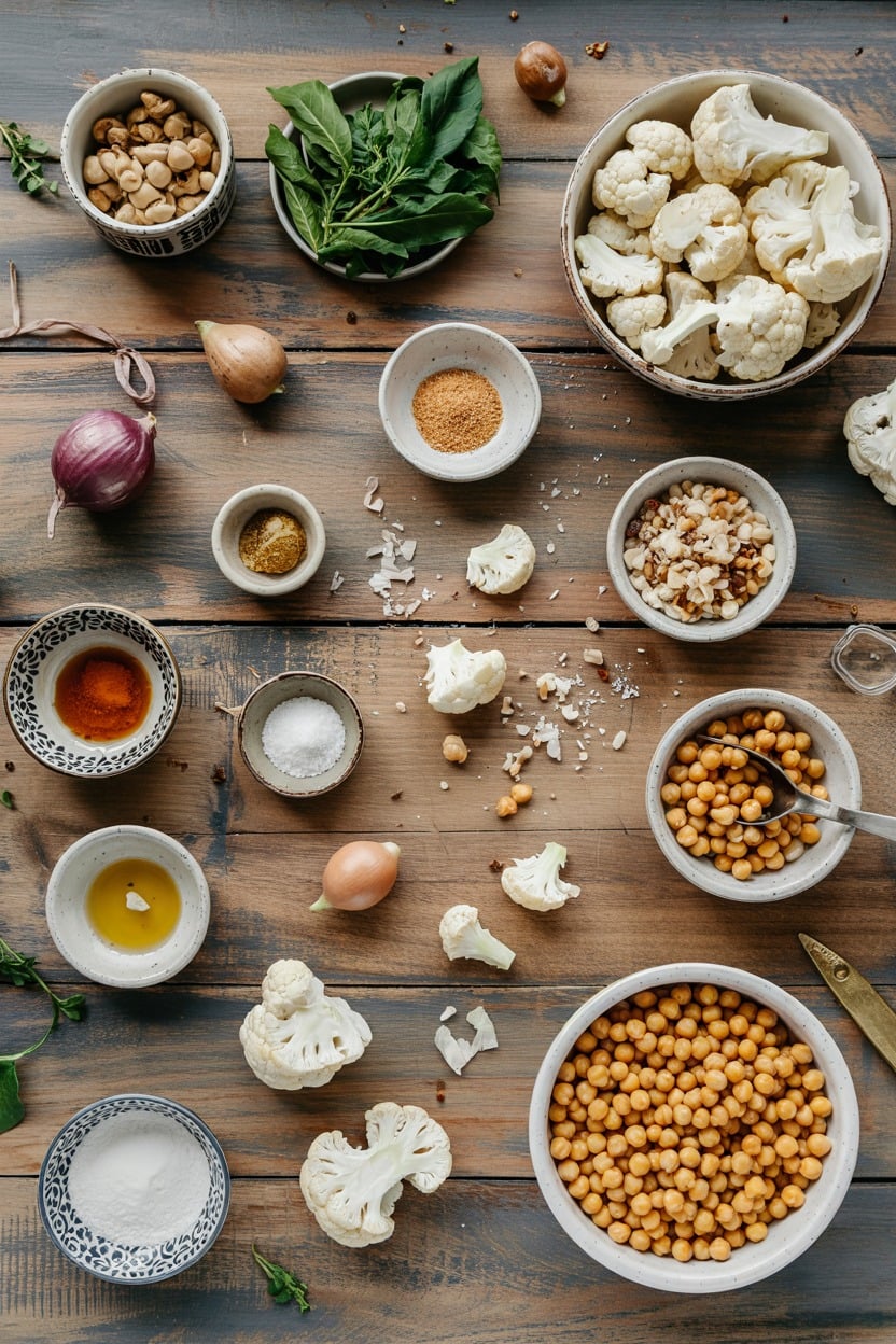 Roasted Cauliflower and Chickpea Salad - ingredients