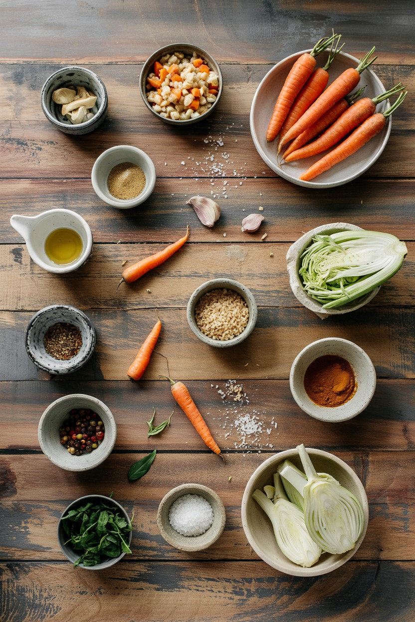 Warm Carrot & Fennel Salad - ingredients