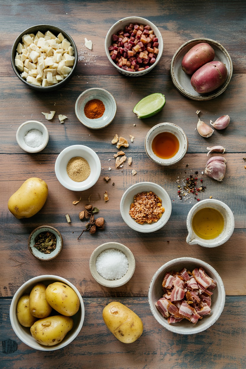 Warm Potato & Bacon Salad - ingredients